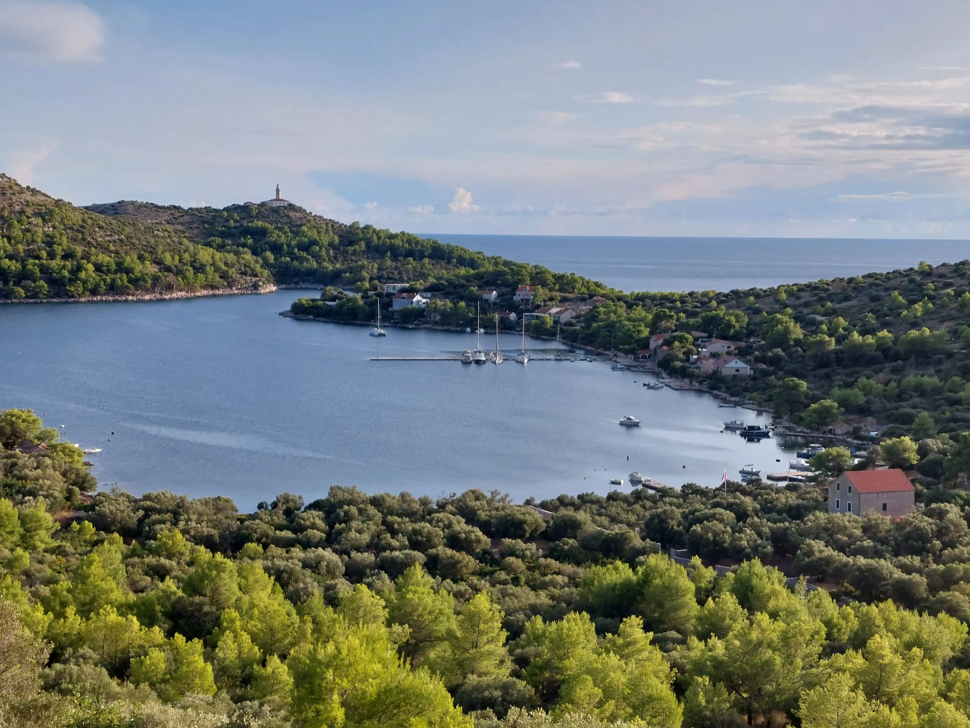 Skrivena Luka bay on Lastovo, seen from the sea